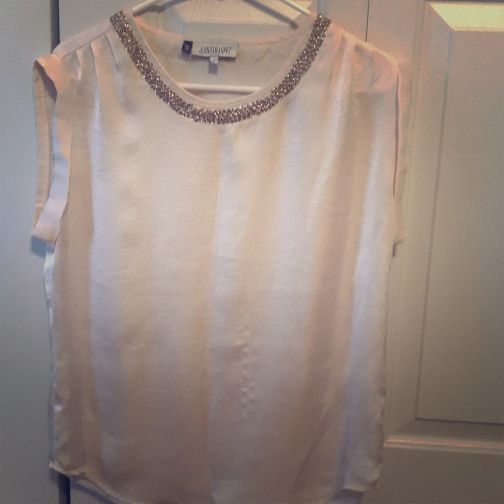 Cream capped sleeve with gold embroidered blouse